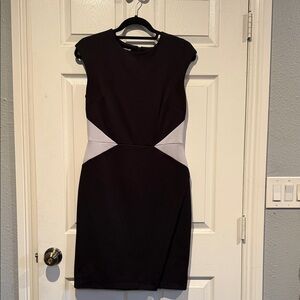 Maggy London Black and Gray Mini Dress